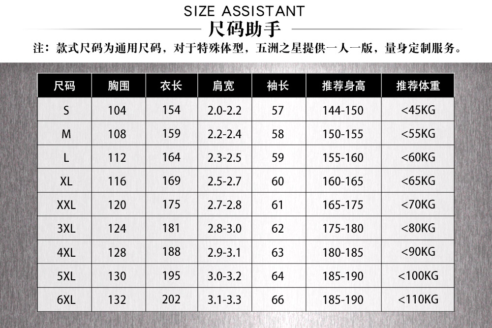 連體防靜電潔凈工作服—尺寸尺碼